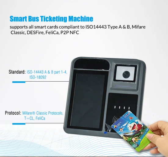 Android 9.0 7 インチ タッチ スクリーン NFC カード リーダー POS システム付き交通機関請求バス コントロール (P18-Q)